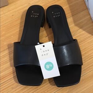 A New Day Women's Black Slide Sandals - Brand New in Box!